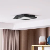 Lampy sufitowe - Lampa sufitowa LED Lucande Leicy, czarny, 34 cm, RGB, CCT - miniaturka - grafika 1