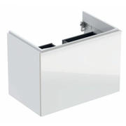 Szafki łazienkowe - GEBERIT GEBERIT 500.611.01.2 Dolna szafka pod umywalkę Acanto B75 z jedną szufladą i jedną szufladą wewnętrzną syfon oszczędzający przestrzeń biała - miniaturka - grafika 1