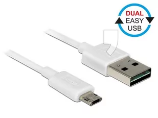 Delock Kabel Micro USB AM-BM DUAL EASY-USB 1m White 84807 - Kable komputerowe i do monitorów - miniaturka - grafika 2