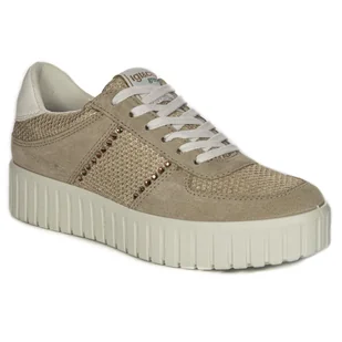 Igi&Co Sneakersy damskie skórzane na platformie ciemny beż-37 - Sneakersy damskie - miniaturka - grafika 1