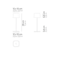 Lampy stojące - Zafferano Ofelia 3K ładowalna lampa stołowa IP65 piaskowa - miniaturka - grafika 1