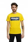 Koszulki męskie - WRANGLER SS LOGO TEE LEMON CHROME W742FKY07 S - Wrangler - miniaturka - grafika 1