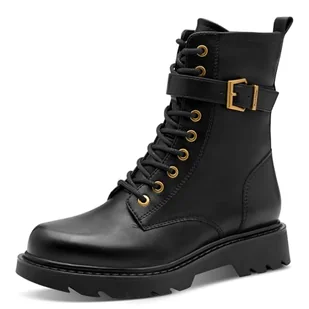 Tamaris Damskie sztyblety Lace Boot Flat 1-25228-45, czarny, 37 EU - Botki damskie - miniaturka - grafika 1