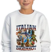 Bluzy dla dziewczynek - BLUZA Dziecięca Biała Prezent Na Święta BRAINROT ITALIAN TRALALELO 140cm - miniaturka - grafika 1