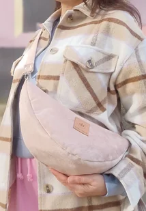 Banana torebko nerka z weluru Pudrowy Róż - Nerki Banana torebko nerka z weluru Pudrowy Róż - Nerki - miniaturka - grafika 1