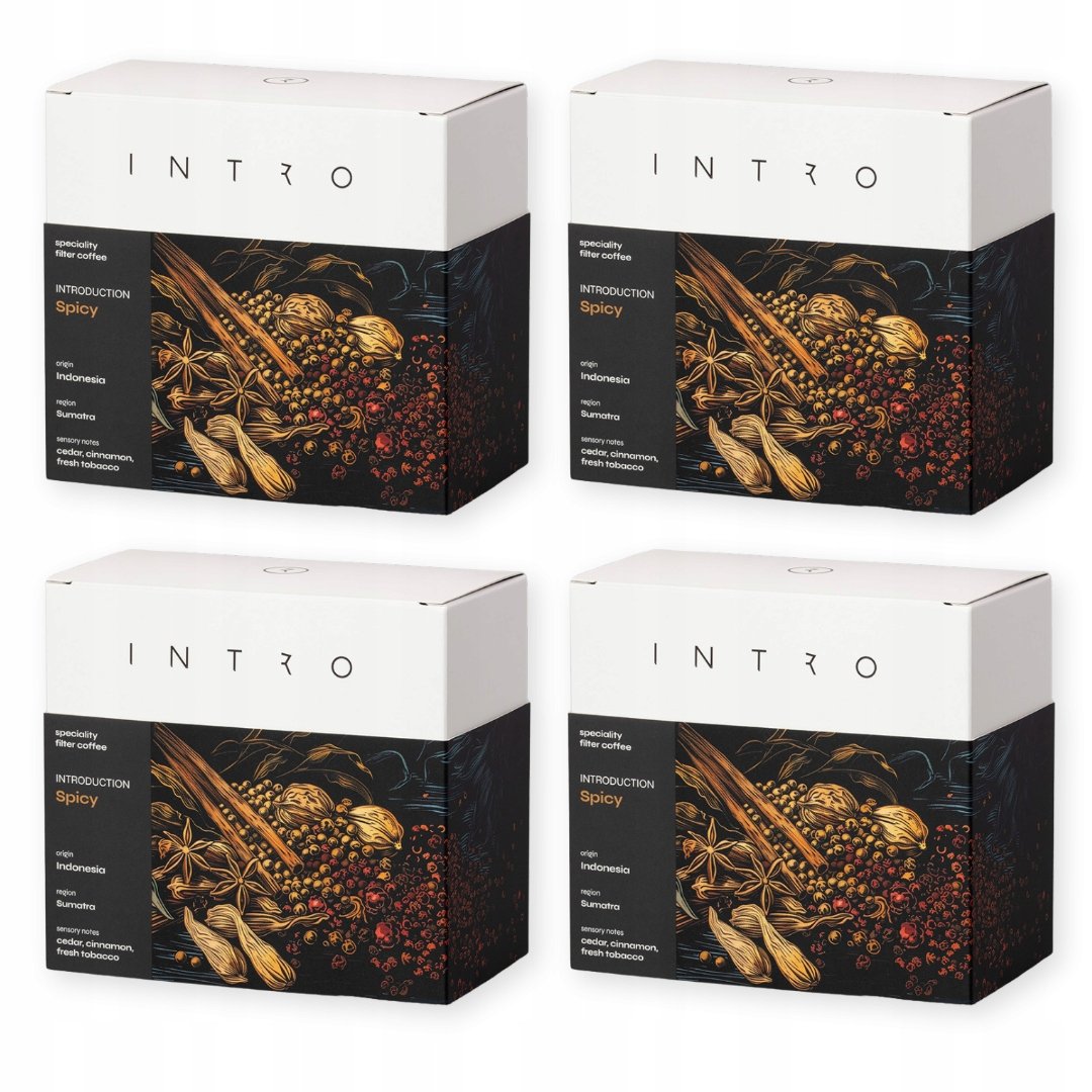Kawa ziarnista 4x250g Spicy Indonezja, kawa przelewowa, single Intro