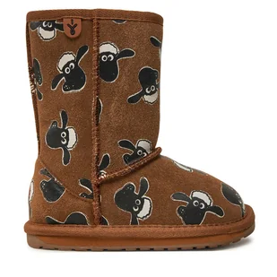 Śniegowce EMU Australia Shaun The Sheep Print K13107 Brązowy - Buty dla dziewczynek - miniaturka - grafika 1