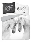 Pościel - Pościel bawełniana Detexpol, wzór konie, 160x200 cm, 3 elementy - miniaturka - grafika 1