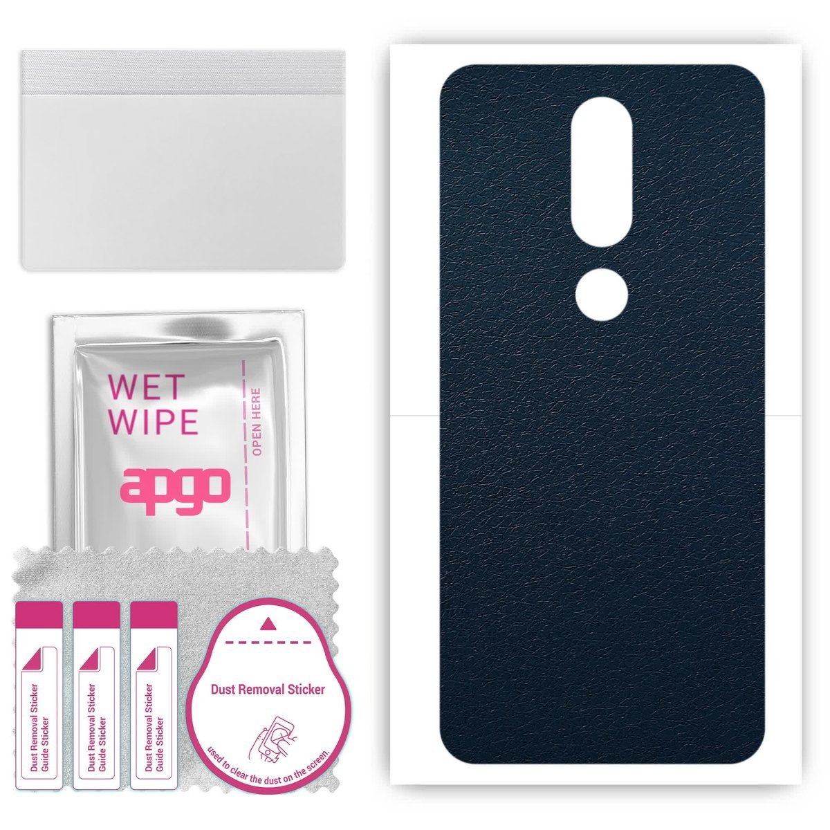 Folia naklejka skórka strukturalna na TYŁ do Nokia 6.1 Plus (Nokia X6) - Skóra Granatowa - apgo SKINS