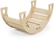 Leżaczki i huśtawki - Bujak Montessori DĄB + zjeżdżalnia ze ścianką + poduszka różowa - miniaturka - grafika 1