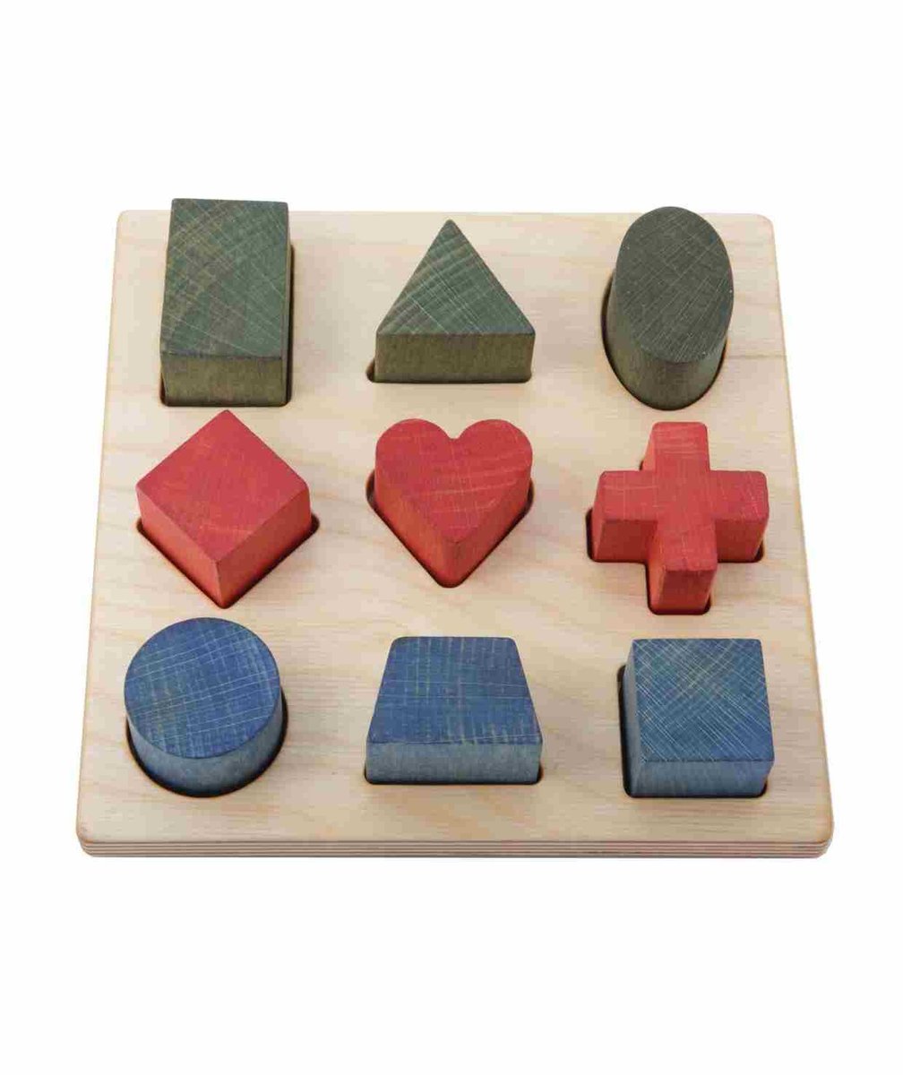 WOODEN STORY Drewniane Klocki do Sortowania Kształtów – Kolorowe