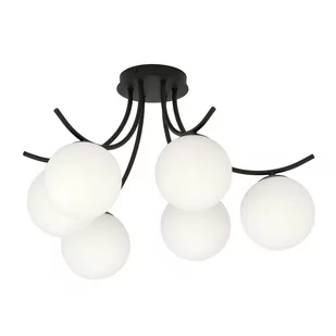 Emibig BOSTON 6 BLACK/OPAL 1109/6 lampa sufitowa czarna szklane klosze 1109/6 - Lampy sufitowe - miniaturka - grafika 2