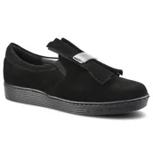 Półbuty damskie - Czarne Półbuty Karino Damskie Wygodne Obuwie - miniaturka - grafika 1