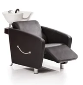 Myjki fryzjerskie - SAKAI LUXOR Myjka z fotelem i podnóżkiem, czarno-biała - miniaturka - grafika 1