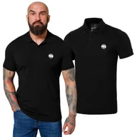 Odzież taktyczna i umundurowanie - Koszulka Polo PITBULL Jersey Slim Fit Spandex 210 Small Logo '25 - Czarna  M - miniaturka - grafika 1