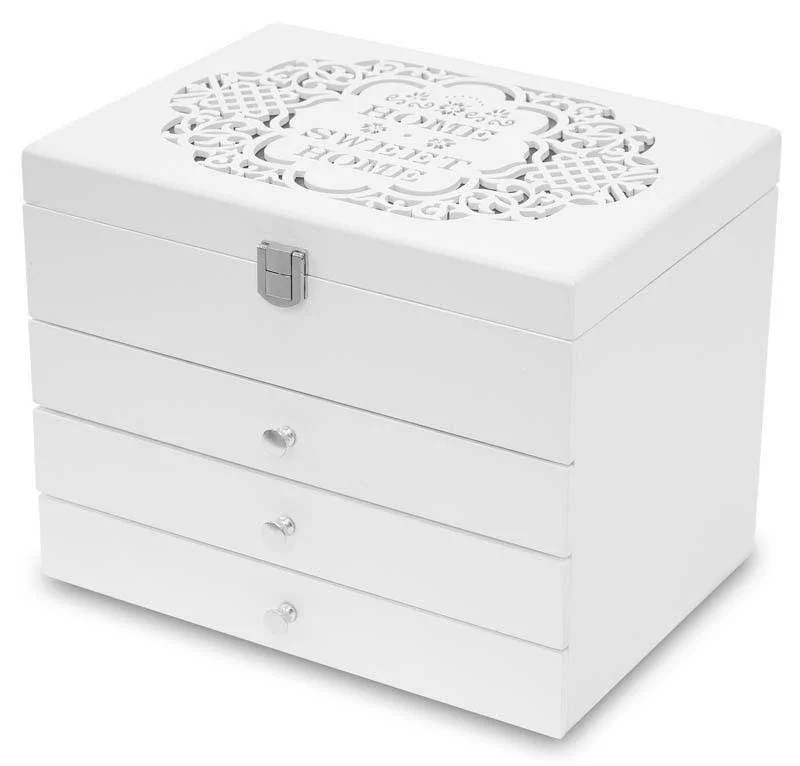 MAXLAND SZKATUŁKA DREWNIANA BIAŁA NA BIŻUTERIĘ 113554 113554 Ceny i