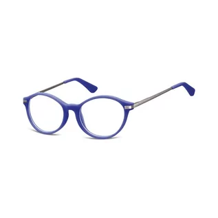 Okulary korekcyjne, oprawki, szkła - Okulary dziecięce zerówki okrągłe lenonki AK46E niebieskie - grafika 1