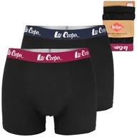 Majtki męskie - Lee Cooper Bokserki Męskie Bawełniane 2 sztuki 9646 Czarne Logo Rozmiar L - miniaturka - grafika 1