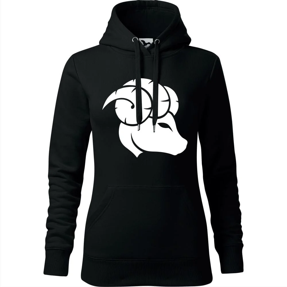 Damska Bluza Z Kapturem - Znaki Zodiaku - Baran Czarny 2xl