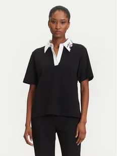 KARL LAGERFELD Polo A3W17113 Czarny Regular Fit - Koszulki i topy damskie - miniaturka - grafika 1
