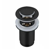 Korki do umywalek - BALNEO E0101020101-4 Korek umywalkowy mosiężny Klik Klak z przelewem Black- model E - miniaturka - grafika 1