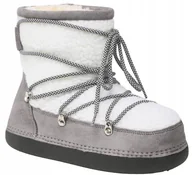 Śniegowce damskie - Deezee Damskie Buty Szare Śniegowce na Zimę Ocieplane 37 J_a - miniaturka - grafika 1