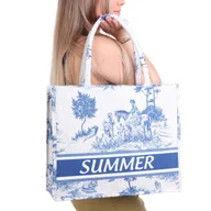 Torebki damskie - Torba letnia SUMMER SHOPPER gray - miniaturka - grafika 1