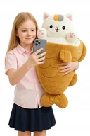 Maskotki i pluszaki - MEGA HIT! KOTEK W RYBIE – MASKOTKA 2w1 MIĘKKI PLUSZAK 50CM !!! - miniaturka - grafika 1