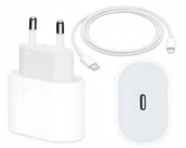 Ładowarki do telefonów - Oryginalna Ładowarka Apple 20W Adapter MHJE3ZM/A Kabel MM0A3ZM/A Szybkie Ładowanie iPhone 12 / 13 / 14 Pro - miniaturka - grafika 1