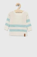 Bluzy i sweterki niemowlęce - United Colors of Benetton sweter niemowlęcy kolor beżowy lekki - miniaturka - grafika 1