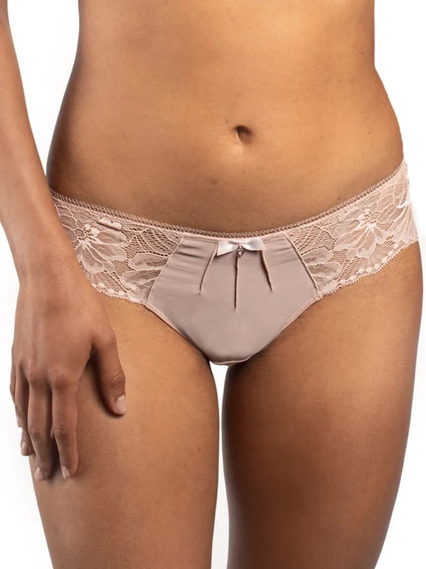 Majtki Z Koronki I Mikrofibry Bikini DM-6316 różowy Agio S