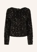 Bluzki damskie - Only Bluzka Z Długim Rękawem I Cekinami schwarz - miniaturka - grafika 1