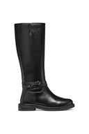 Kozaki damskie - Geox kozaki skórzane D SERILDA damskie kolor czarny na płaskim obcasie D56WYA 00043 C9999 - miniaturka - grafika 1