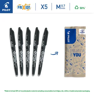 Zestaw 5x wymazywalne pióro kulkowe PILOT FRIXION BALL 0,7 czerń - Pióra kulkowe - miniaturka - grafika 1