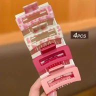 Ozdoby do włosów - TEMU 4 szt. Eleganckie Różowe Spinki do Włosów z Wzorem Serduszek, Średnie, Modne i Urocze, Idealne na Codzienność, Akcesoria do Włosów dla Kobiet, - miniaturka - grafika 1