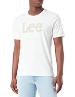 Koszulki męskie - Lee Koszulka męska z logo, Off White, rozmiar S, Off White, S - miniaturka - grafika 1