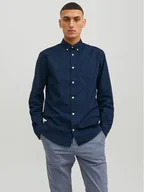 Koszule męskie - Jack&Jones Koszula 12182486 Granatowy Slim Fit - miniaturka - grafika 1