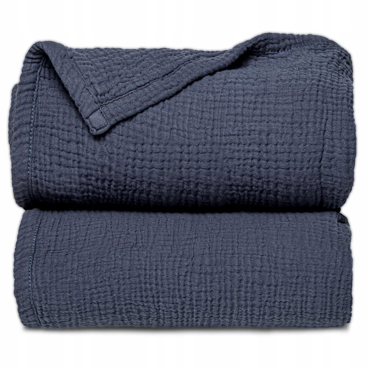 LULU MOON Kocyk Musselinowy Dla Niemowląt 120x120cm Niebieski