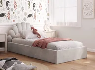 Łóżka dla dzieci i młodzieży - Łóżko dziecięce tapicerowane 90x200 ze stelażem szary Velvet Kids Line 3 Muszelka - miniaturka - grafika 1