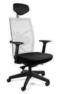 Fotele i krzesła biurowe - Fotel biurowy, ergonomiczny, Tune, czarny, biały - miniaturka - grafika 1