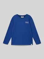 Koszulki dla chłopców - Bluzka z długim rękawem i nadrukiem z logo - miniaturka - grafika 1