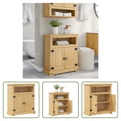 Szafki łazienkowe - The Living Store Szafka łazienkowa Corona 70x33x80 cm lite drewno sosnowe - miniaturka - grafika 1