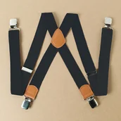 Inne - TEMU Regulowane Szelki Męskie z i Aplikacjami z Ekoskóry - Elastyczna Mieszanka Nylonu i Spandexu do Codziennego Ubrania - Standardowy Rozmiar, - miniaturka - grafika 1