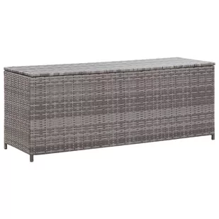 vidaXL Skrzynia ogrodowa, szara, 120 x 50 x 60 cm, rattan PE vidaXL - Skrzynie ogrodowe - miniaturka - grafika 1
