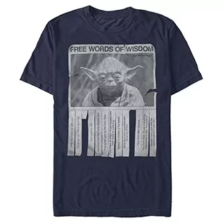 Koszulki męskie - Star Wars Młody męski T-shirt Words of Wisdom, granatowy, 3XL - grafika 1