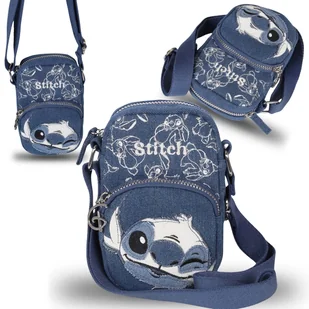 Disney Stitch Jeansowa saszetka na pasku/niebieska mini torebka 18x6x12 cm - Torebki damskie - miniaturka - grafika 1