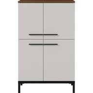 Szafki łazienkowe - Szarobeżowa wysoka szafka łazienkowa w dekorze orzecha 60x34 cm Yonkers – Germania - miniaturka - grafika 1