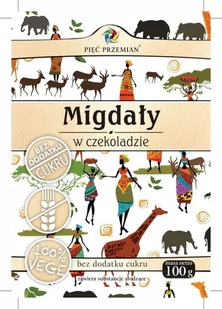 Pięć Przemian Migdały w Czekoladzie bez dodatku cukru bezglutenowe 100g - - Bakalie - miniaturka - grafika 1