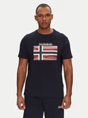 Koszulki męskie - Napapijri T-Shirt S-Lari NP0A4IE51761 Granatowy Regular Fit - miniaturka - grafika 1