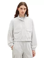 Kurtki damskie - TOM TAILOR Denim Damska kurtka przejściowa z nylonu z kieszeniami, 32253-basic Light Grey, XS - miniaturka - grafika 1